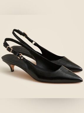 JCrew Black Slingback Kitten Heels CH279 (2025)
